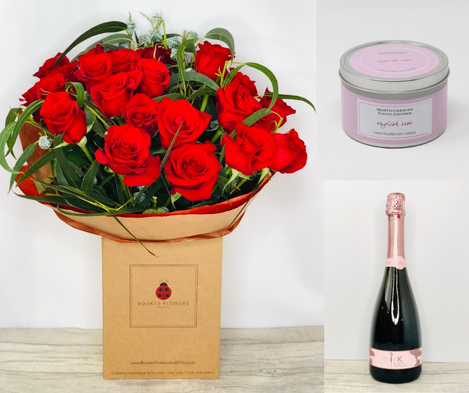 Valentines Deluxe 24 Rose Gift Set